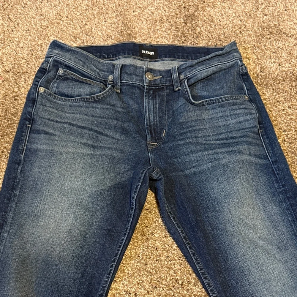 Hudson Jeans Men's Dark Blue Distressed Straight Jeans